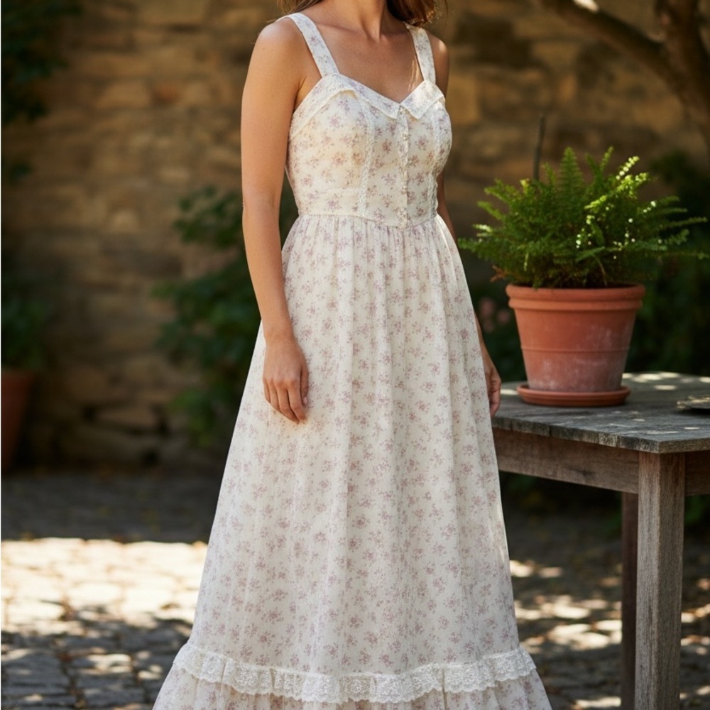 Gunne Sax Floral Maxi Dress